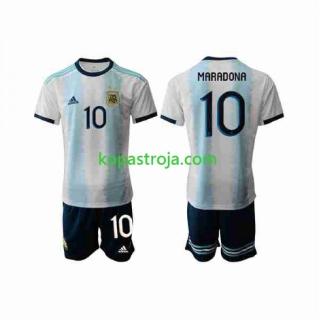 Billiga Fotbollströjor Argentina Maradona 10 Barn Hemma tröja 2019/20 Kortärmad